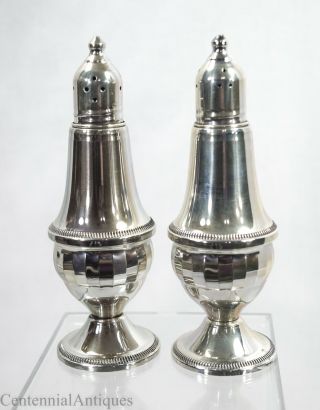 Duchin - Sterling Weighted - Glass Lined - Salt & Pepper Shakers - 5 1/4 "