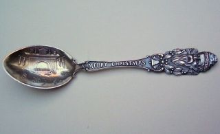 Merry Christmas Santa Claus Sterling Silver Spoon