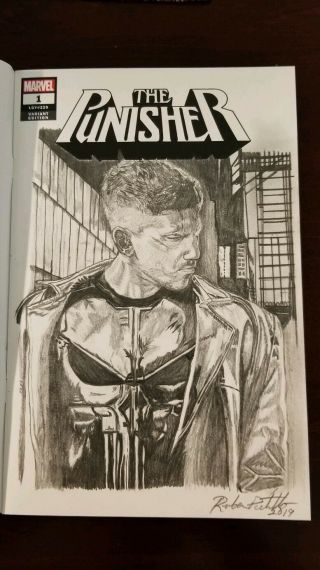 Marvel Comics The Punisher 1 World War Frank With Jon Bernthal Sketch Cover
