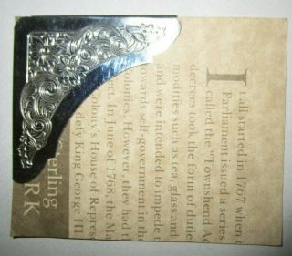 Gorham Sterling Silver Book Mark,  Corner Protector,  Stamped