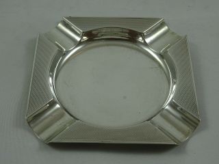 Art Deco Style Solid Silver Ash Tray,  1956,  44gm