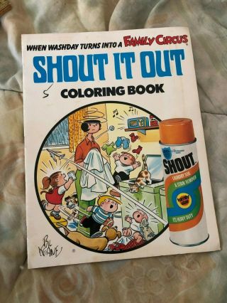 Vintage 1975 Family Circus Shout It Out Laundry Detergent Promo Coloring Book