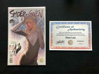 Spider - Gwen 1 Variant Molina Signed By Stan Lee & Rodriguez Limited Edition Eccc