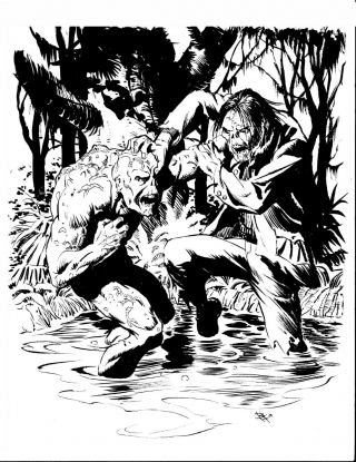 Swamp Thing Vs The Frankenstein Monster By Bo Hampton