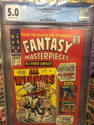 Fantasy Masterpieces 10 Cgc 5.  0 Marvel 1967 Captain America Human Torch Reprint