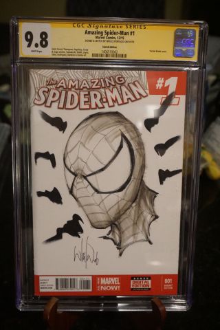 Marvel Comics Spiderman 1 Art Sketch Ss Cgc 9.  8 While Portacio