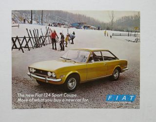 1970 Fiat 124 Sport Coupe Brochure Vintage