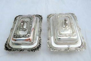 Vintage Silver Plated Miniature Entree Dishes / Butter Dish