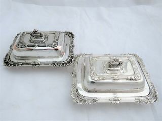 VINTAGE SILVER PLATED MINIATURE ENTREE DISHES / BUTTER DISH 2
