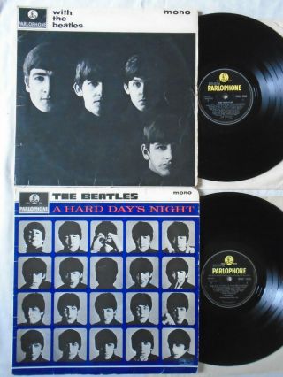 Uk Beatles Albums X 2 - With The / Hard Day 