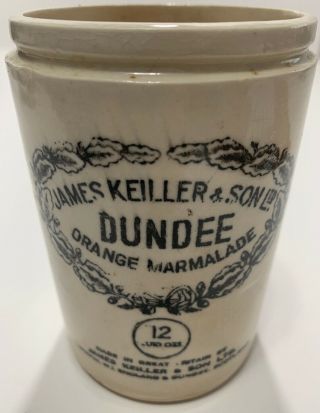 Antique James Keiller & Son Ltd Dundee Orange Marmalade 12 Oz Jar Great Britain