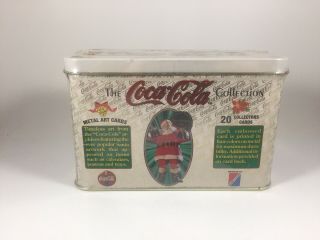 Coca - Cola Metal Art Collectors Cards Tin Container 1994 Vintage