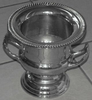Champagne Bucket Silver Plated 20th Century Pie Crust Edging Full Size Cbsp