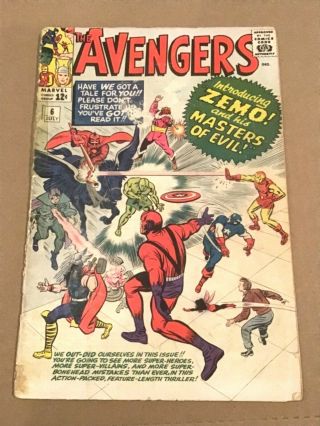 Comic Book Avengers 6 Marvel 1968 1st Zemo