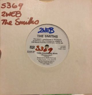 The Smiths This Charming Man Australian 45 7” Vinyl Rare Promo Morrissey