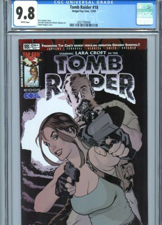 Tomb Raider 18 Cgc 9.  8 White Pages Adam Hughes Cover Image Top Cow 2001