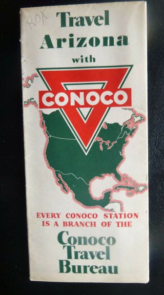 1939 Arizona Road Map Conoco Oil Gas Route 66 Grand Canyon Zion Route 66