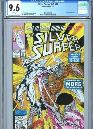 Silver Surfer V3 71 Cgc 9.  6 White Pages Marvel Comics 1992