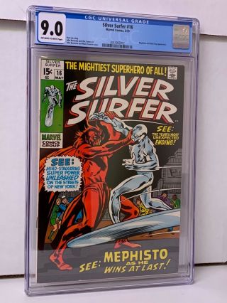 Silver Surfer 16 Cgc 9.  0 Off White To White Pages Mephisto Nick Fury App