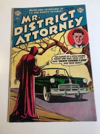 Mr District Attorney 39 (1954) Dc Comics Crime - Skeleton Cover