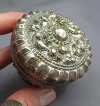 Antique Vintage Art Deco Sterling Paisley Trinket Pill Jewelry Box Container 30g