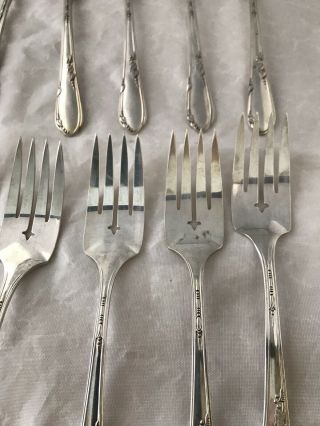 12 WM A Rogers A1 Plus Onida Salad Forks Meadowbrook Silver Ware 6 1/4” 3