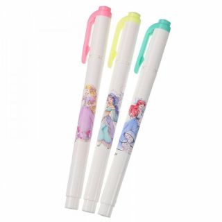 Disney Store Japan Highlighter Pen Mildliner Rapunzel,  Jasmine,  Ariel F/s