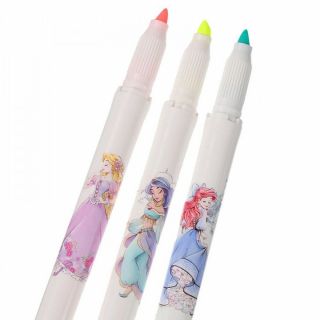 Disney Store Japan Highlighter Pen MILDLINER Rapunzel,  Jasmine,  Ariel F/S 4