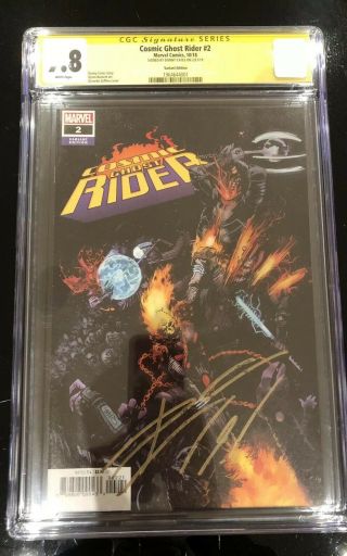 Ghost Rider 2,  1:25 Zaffino Variant Cgc 9.  8 Ss Signed By Donny Cates