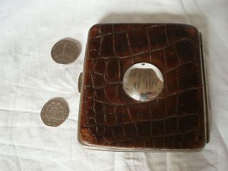 Leather Vintage Wallet With Sterling Silver Mount Birmingham 1907 (i)
