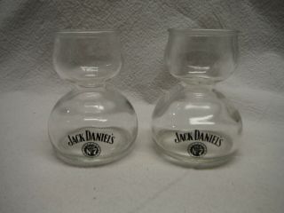 Set Of 2 Jack Daniels Double Bubble Jigger Chaser Shot Glasses