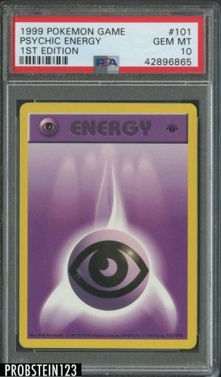 1999 Pokemon Game 1st Edition 101 Psychic Energy Psa 10 Gem