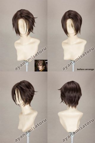 Anime Final Fantasy Squall Leonhart Wig Short Mixed Brown Cosplay Costume Wigs