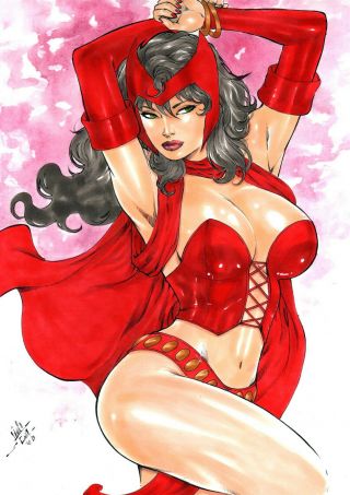 Scarlet Witch (11 " X17 ") By Lanio Sena - Ed Benes Studio