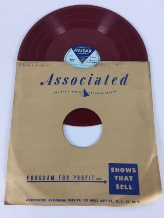 Muzak X - 544 16 " Red Vinyl Lp Record Matrix Vertical Sylvan Levin - Dave Dennis