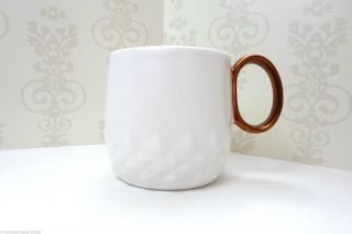 Starbucks White Jewel Coffee Mug Bronze Handle Ltd Ed Nwt 12 Oz