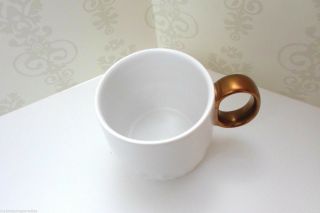 Starbucks White Jewel Coffee Mug Bronze Handle Ltd Ed NWT 12 oz 3