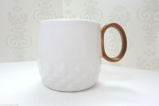 Starbucks White Jewel Coffee Mug Bronze Handle Ltd Ed NWT 12 oz 5