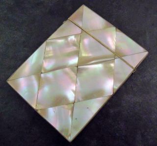 Antique Victorian Mop Mother Of Pearl Card Case