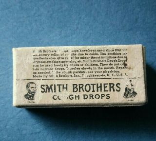 Old vintage Smith Brothers Black Cough Drops small sample box 3
