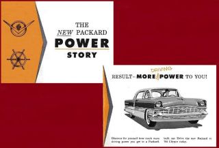 1956 The Packard Power Story Vintage Sales Brochure - Usa Great