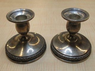 International Sterling Prelude Weighted Silver Candlestick Holders N212