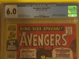 Avengers Annual 1 (Marvel 1967) - CGC 6.  0 - Endgame Movie - Old & Avengers 2