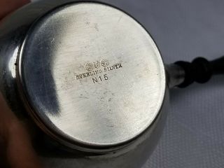 Vintage Wood Handled Sterling Silver Bowl Sauce Server w/Makers Mark - N15 5