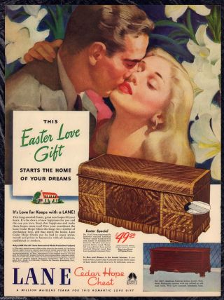 1946 Lane Cedar Hope Chest Vintage Ad Model 2120 Shown W/ Price 2087 Also Shown