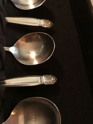 Set Of 8 Holmes & Edwards Danish Princess Round Soup Spoons - 7” 4