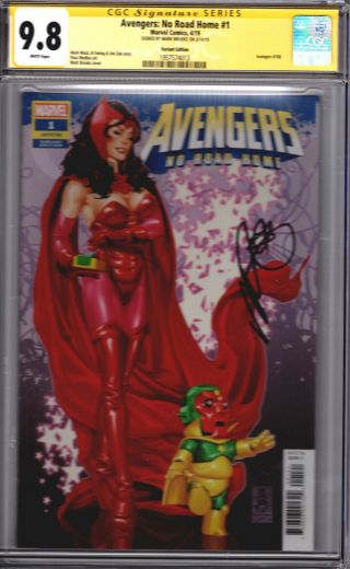 Avengers: No Road Home 1 Brooks Variant Cgc Ss 9.  8 Signed By Mark Brooks