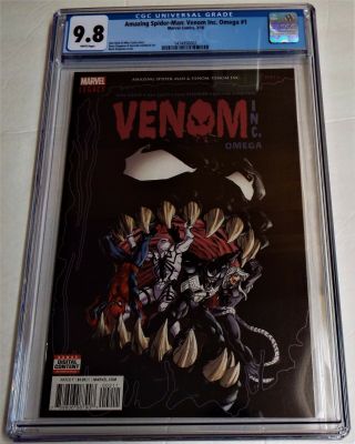 Spider - Man Venom Inc Omega 1 A Cgc 9.  8 Marvel Comic 3/18 Ryan Stegman