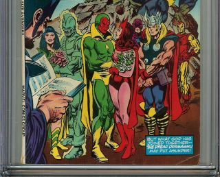 Giant - Size Avengers 4 CGC 7.  0 VISION SCARLET WITCH Wedding John Romita Cover 4