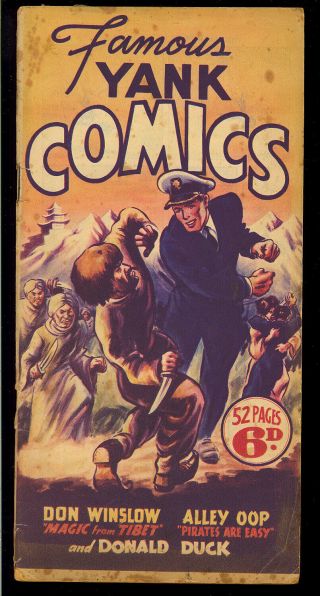 Famous Yank Comics Nn Rare Australian Edition Donald Duck,  Alley Oop 1940 Gd - Vg